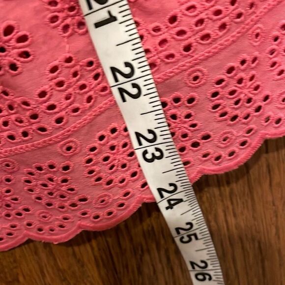 Loft coral eyelet peplum blouse size small - Picture 3 of 7